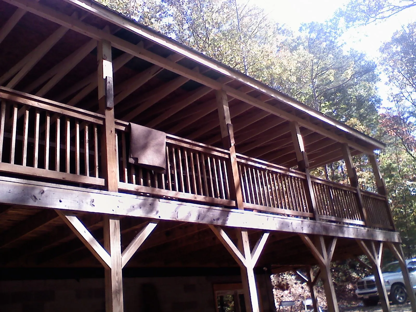 Timber framing under a new elevated porch and deck — Roof Leak Repair in Lagrangeville by Roofing Brothers